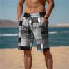 Pánské letní plážové kalhoty Quick Dry Ležérní fitness šortky Prodyšné šortky na plavky Patchwork s potiskem nadměrné velikosti