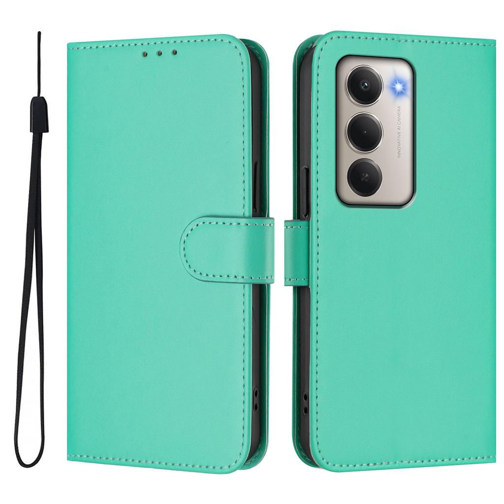 For Xiaomi Redmi 15 5G Case Solid Color Wallet Leather Phone Cover with Strap