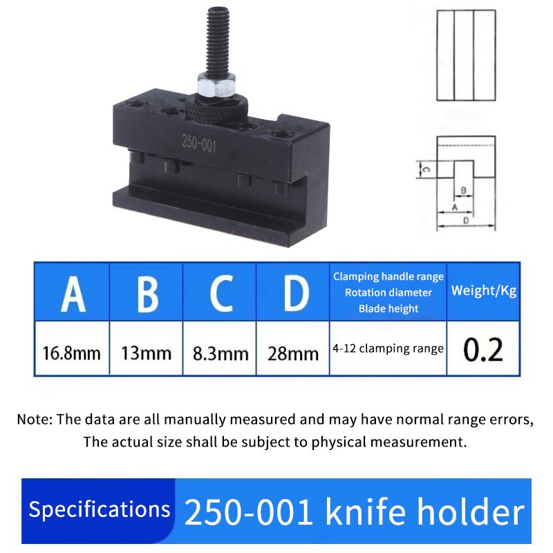 New 250‑001 250‑002 Quick Changing Tool Post CNC Turning High Carbon Steel Lathe Tool Holder