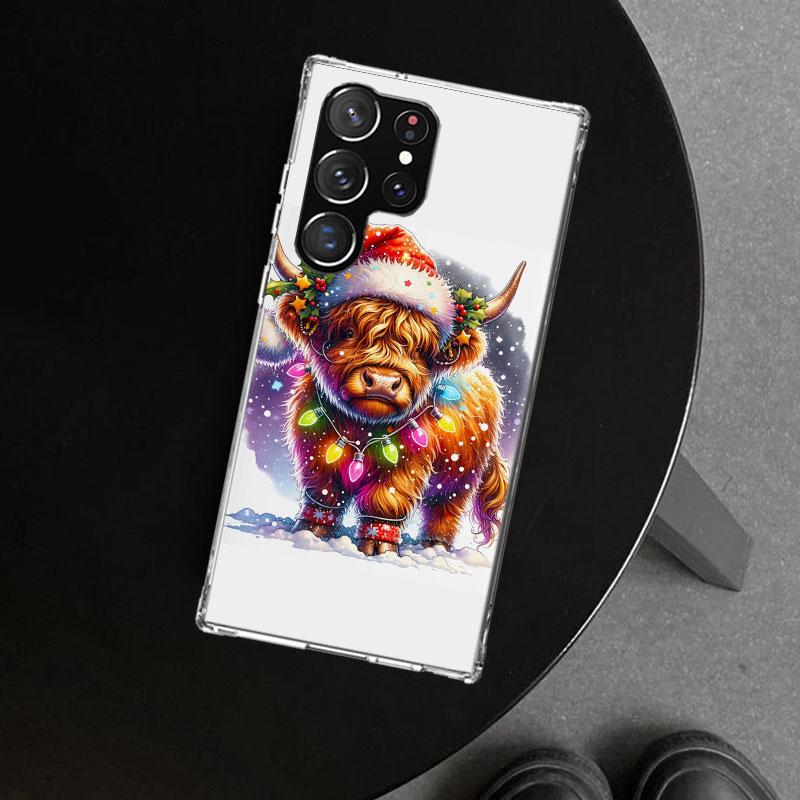Cute Highland Cow Phone Case Cover for Samsung Galaxy S26 S25 Edge S24 S23 Ultra S22 Plus S21 FE S20 + Art Customized Fundas Gal
