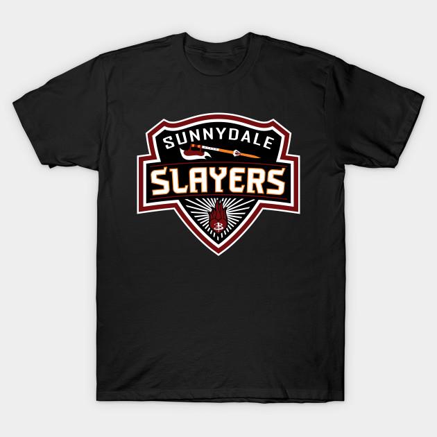 Men Black Print T-shirt Sunnydale Slayers No-Cut Transfer Paper Print Cotton Tshirt 3XL чёрный
