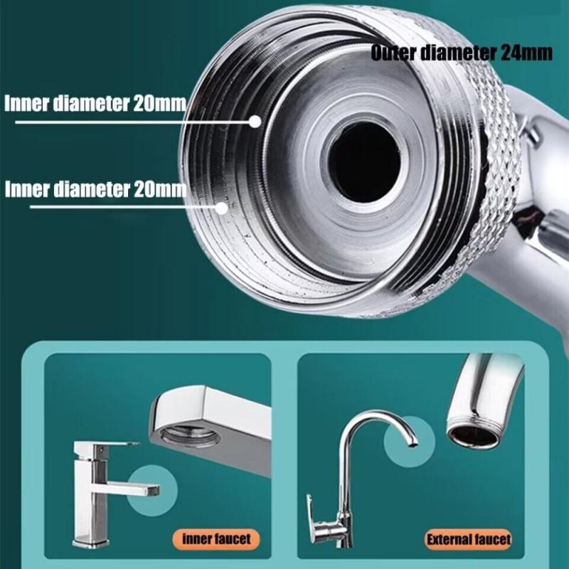 Tutto Metallo 99% Universale Rotazione 1080° Testa Spruzzatore Rubinetto per Estensore Aeratore Ugello Gorgogliatore Rubinetto Cucina Lavabo Braccio Robotico