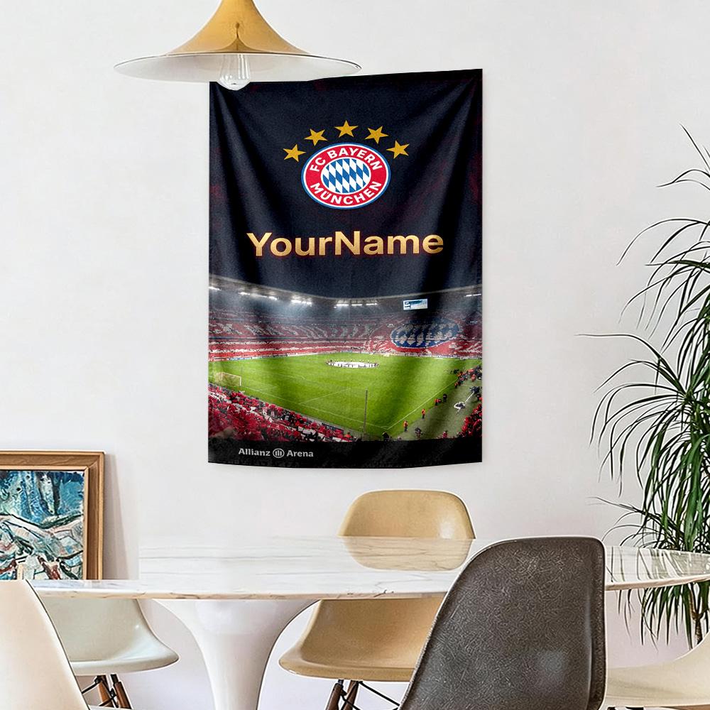 Bayern Munich Custom Your Name Wall Decor Tapestry Art For Pet Memorial Birthdaywedding Party Backdrop Family Gift