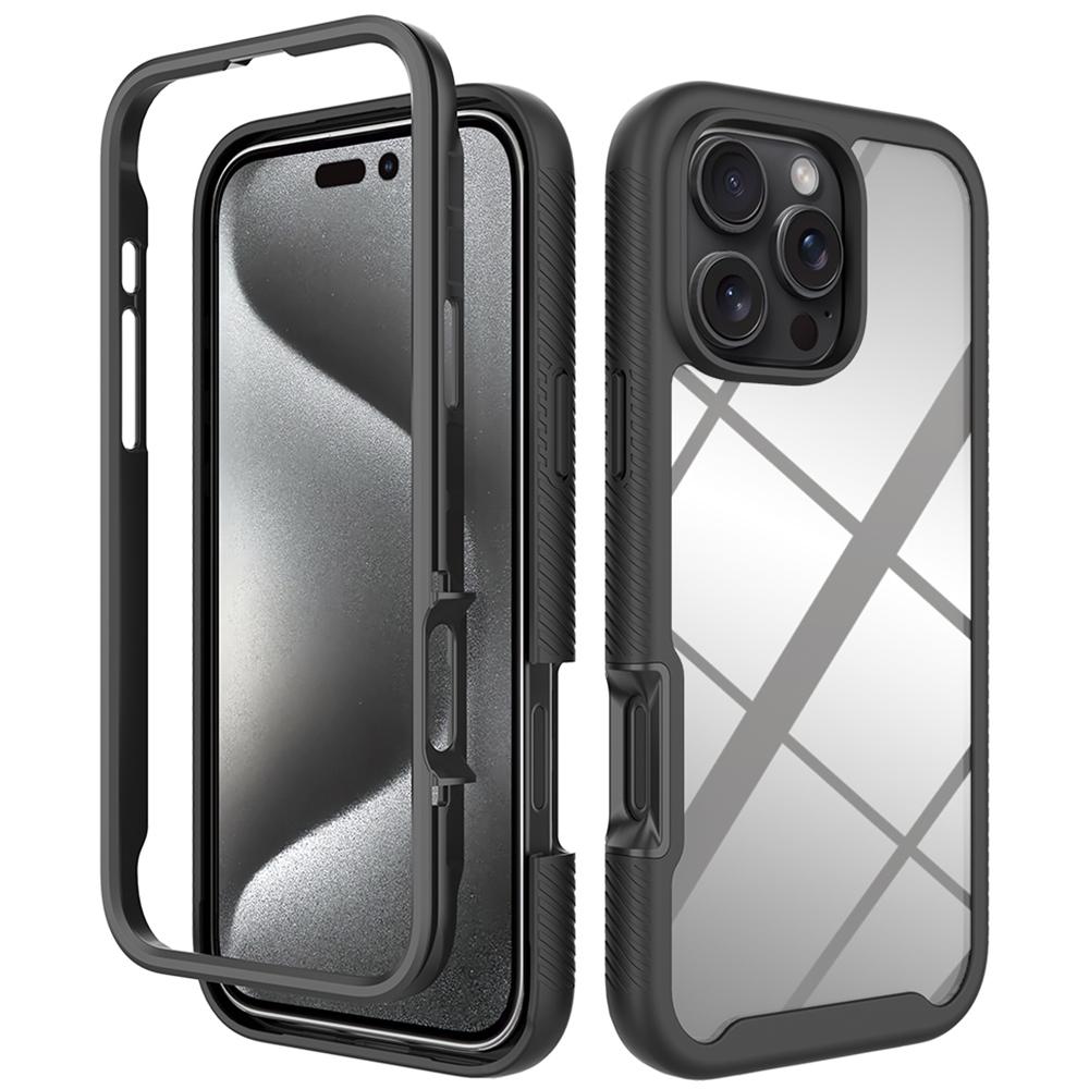 

For iPhone 16 Pro Max Case Anti-Drop 2-in-1 PC+TPU Phone Cover Black