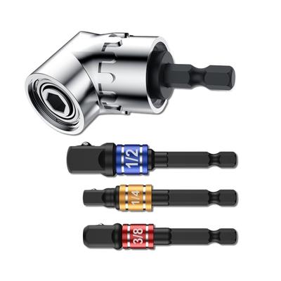 Hexagon To Square Drill Socket Adapters Kit Impact Driver Pneumatic Screwdriver Manual Spanner Extension Bar Set Hand Tool