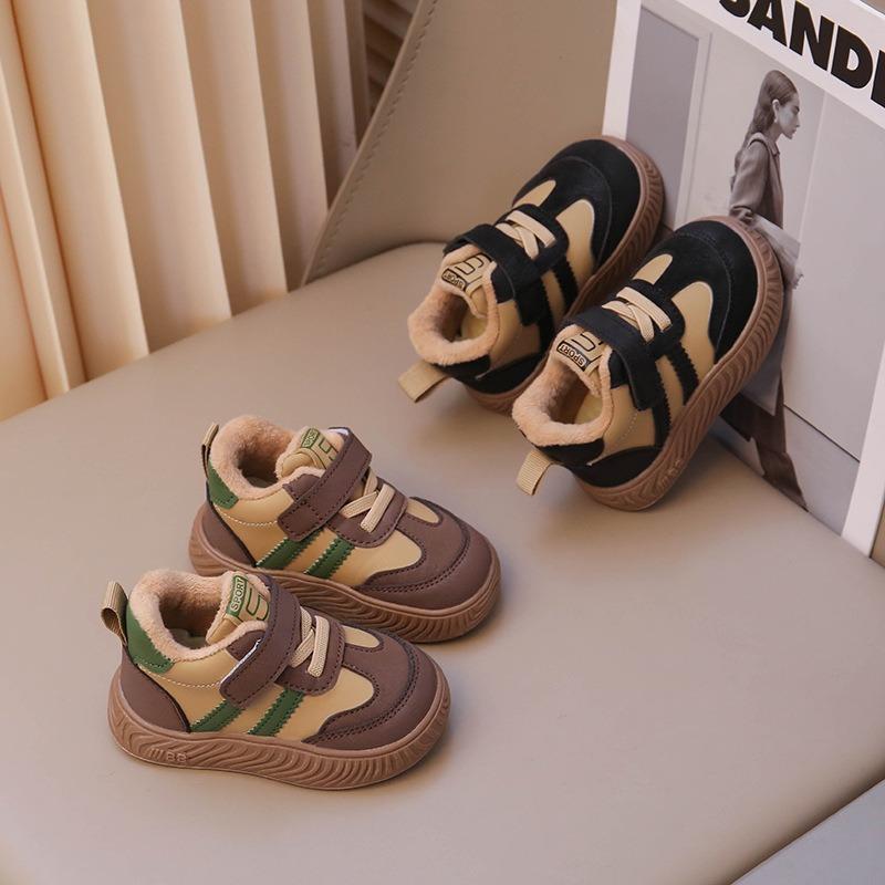 Baby Boys' Shoes Winter Fleece-Lined Soft-Sole, 0-1 Year Old Toddler Walking Shoes, Girls' Fleece Boots, Anti-Slip Infant Anti-Kick Shoes.