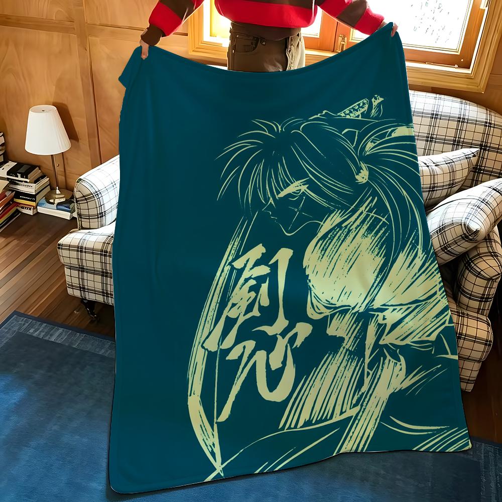 Anime R-Rurouni K-Kenshin Throw Flannel Cozy Print Blanket, Portable, Durable Machine Washable Cute Cool