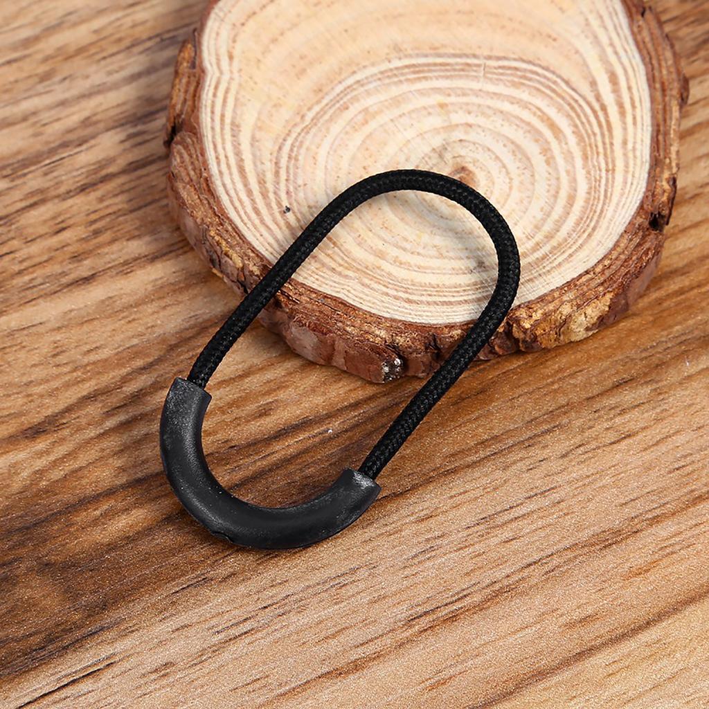 10 Stück Tasche EDC Schwarz Reißverschlussanhänger Kordel Seil Clip Schnalle Für Kleidung Tasche Zubehör