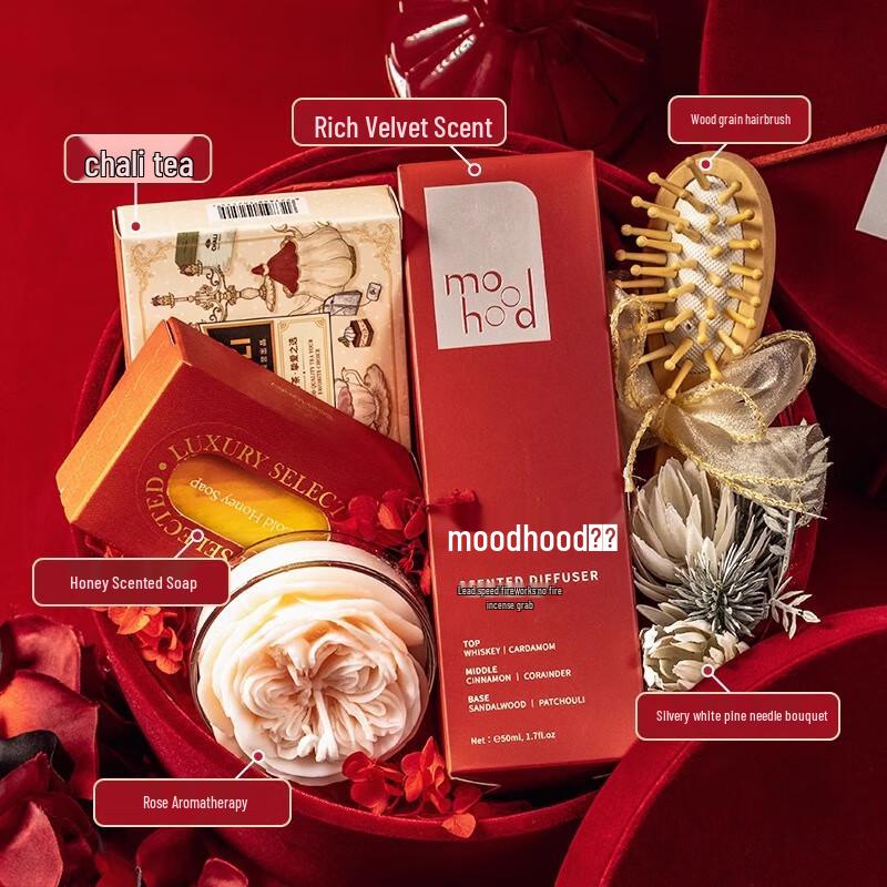 Luxury Red Velvet Pamper Gift Set Red Velvet Gift Box Set 5