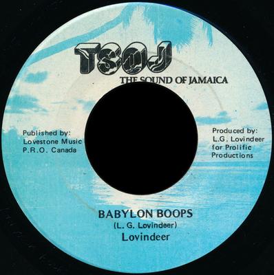 7inch Record LLOYD LOVINDEER  Babylon Boops NONE TSOJ Jamaica Reggae Ska  Dub Used