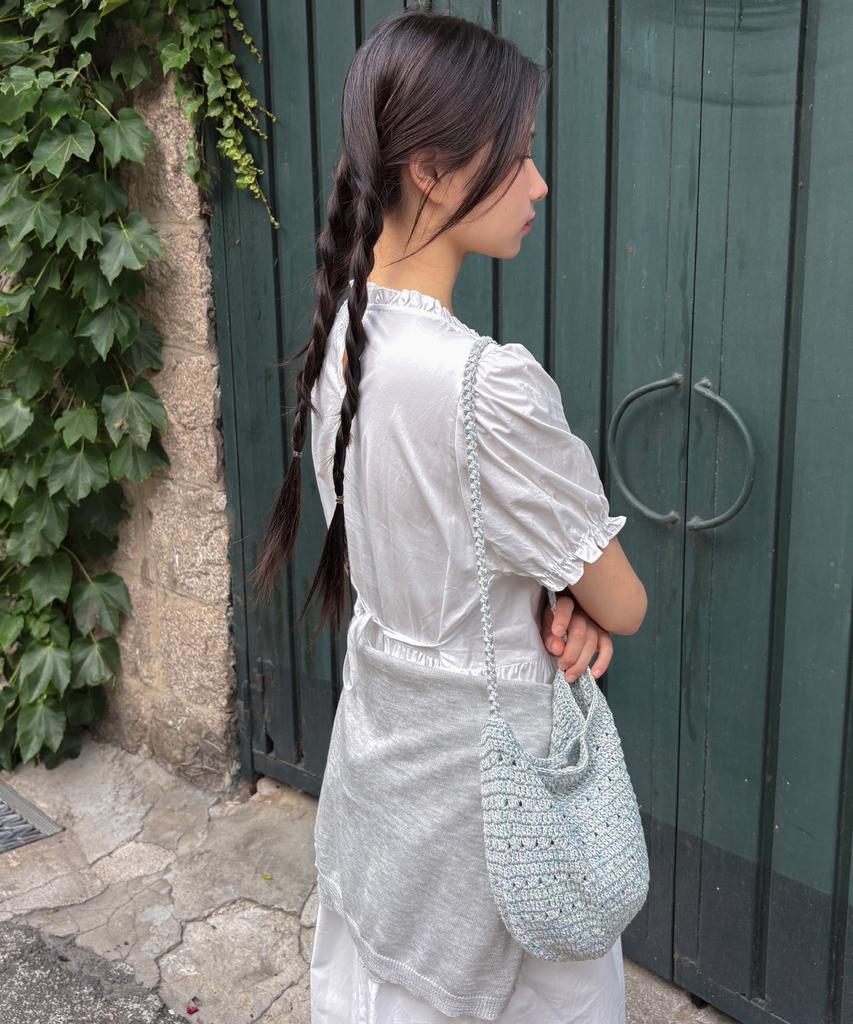 Mellotoli Frill Line Long Dress (White)