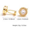 Men's cufflinks, cross-border hot-selling retro light luxury zircon round shirt button jewelry 1 piece, spot delivery