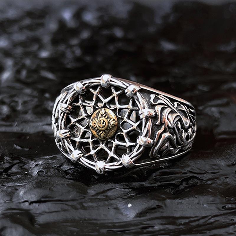 Geometric Smiley Face Copper Ring Women Adjustable Fashion Jewelry Decoration