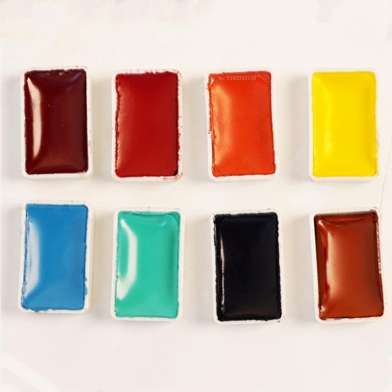 12/24Color Rubens Solid Chinese Painting Pigments Beginners Outdoor Travel Mineral Colors Ink Landscape Painting Art Supplies