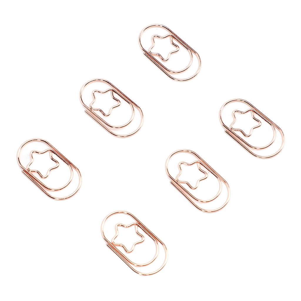 300PCS Paper Clips with Star Shaped Decoration Stainless Steel Non Slip Paperclips for School Document Organizing