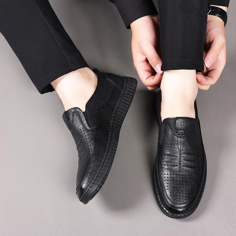 Fashion Classic Business Man Loafers Moccasins Breathable Slip On Flats All-match Male Driving Shoes Breathable Leather Men Casual Shoes