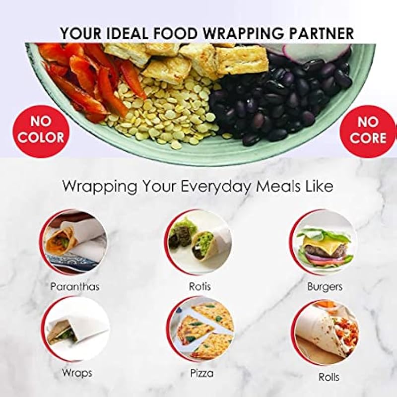 

Ofixo 20 Meters Premium Non-Stick Butter Wrapping Paper Food Wrapping Paper Roll. Re-Heatable Non Stick Paper, Oven Safe 20 Meter білий