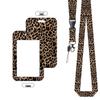 Durable Scratch-Resistant Hard Shell ID Card Holder with Metal Back Clip Lanyard for Employee or Student Badges.