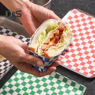 50 Adet Sandviç Ambalaj Kağıdı Yağa Dayanıklı Şarküteri Kağıdı Gıda Klasik Kareli Sepet Astarları Sandviç Ambalaj Kağıdı Burgerler Mangallar Partiler İçin