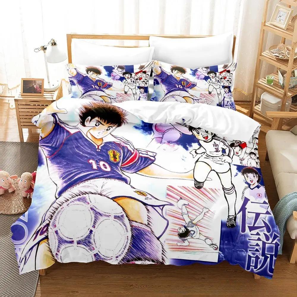 3D Print New Captain Tsubasa Bedding Set Soft Comforter Cover With 1/2Pcs Pillow Shams For Kids Adults Microfiber Quilt Cover