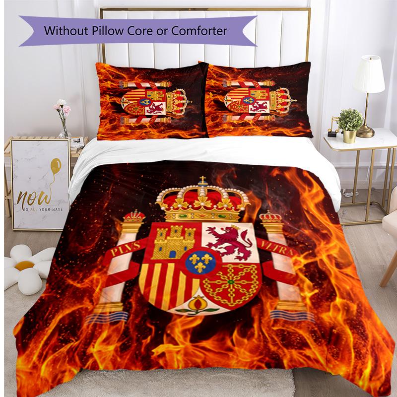 Set Lenzuola Stampate Caldo e Traspirante 3 Pezzi Spagna Calcio, Come Regalo per Inaugurazione Casa o Festa