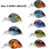 9Pcs CrankBait Fishing Carp Wobbler 3.3CM/2G Fake Bait Mini Fishing Lure  Fishing Accessories