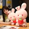 28/40/50CM Kawaii Strawberry Rabbit Plush Pillow Pink Bunny Dolls Stuffed Soft Animal Cushion Girls Kids Birthday Xmas Gifts
