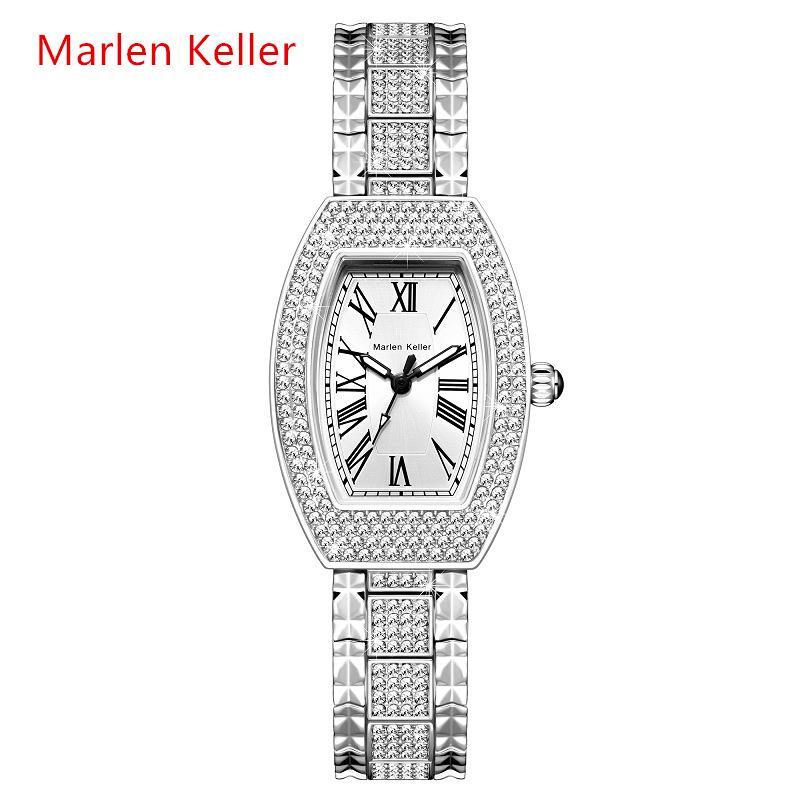 Tonneau Full Diamond Luxury Women Watches Quartz Fashion Ladies Bracelet Wristwatch Females Gifts Relogio Feminino