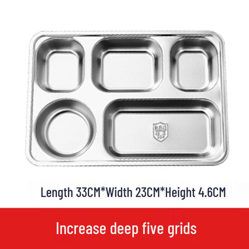

Stainless Steel 5-Compartment Dinner Plate Set