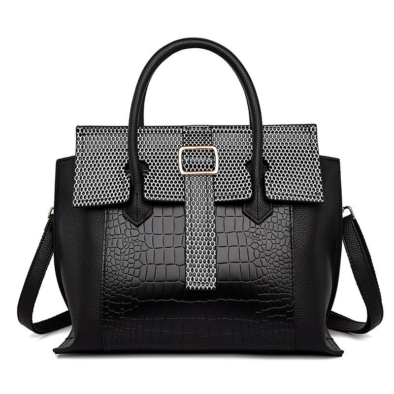 Women s handbag new large-capacity tote bag crocodile pattern fashion shoulder bag versatile bag