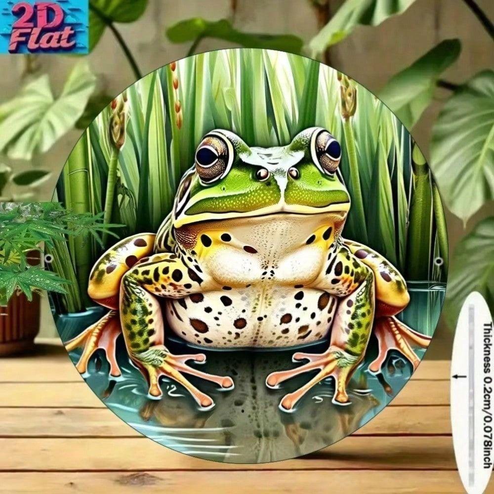 Vintage Frog Lotus Wall Art Metal Tin Sign Poster for Drummer Garage Home Decor
