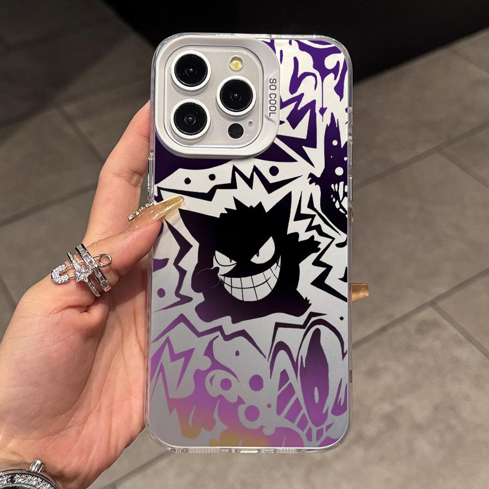 Cute Monster Gengars Phone Case for Samsung Galaxy S26 S25 Edge S24 S23 S22 S21 FE S20 Ultra Plus 5G Colorful Silver Hard Cover Galaxy S22 Ultra 5G