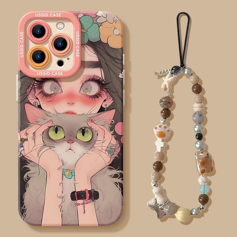 Cartoon cat girl Apple 11 mobile phone case iPhone11promax new 11 women's soft silicone  case