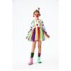 Kids Rainbow Clown Cosplay Dress, Halloween Stage Show Dance Puffy Tutu Outfit