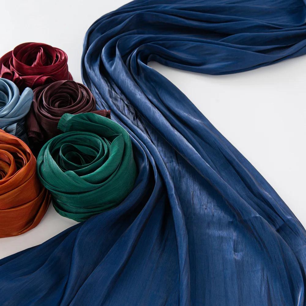 

180Cm Solid-Color Headscarves Imitaed Silk Scarves Thin Large Gauze Scarves Travel Sun Protection Shawls Island Silk Scarves 70x180