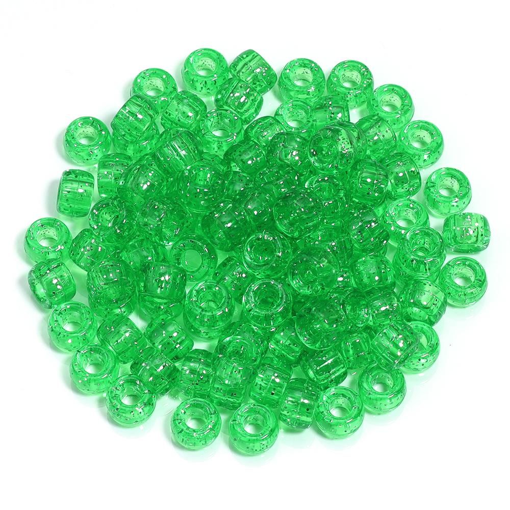 200pcs/lot Colored Acrylic Big Hole Beads For Jewelry Making Loose Spaced Round Bead DIY Bracelet Necklace Accessories Wholesale