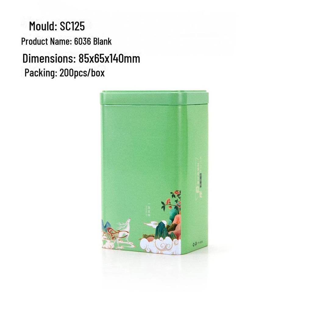 Universal Tea Storage Tin: Square Iron Box, 125g Capacity for White, Black, or Green Tea, Airtight and Empty.