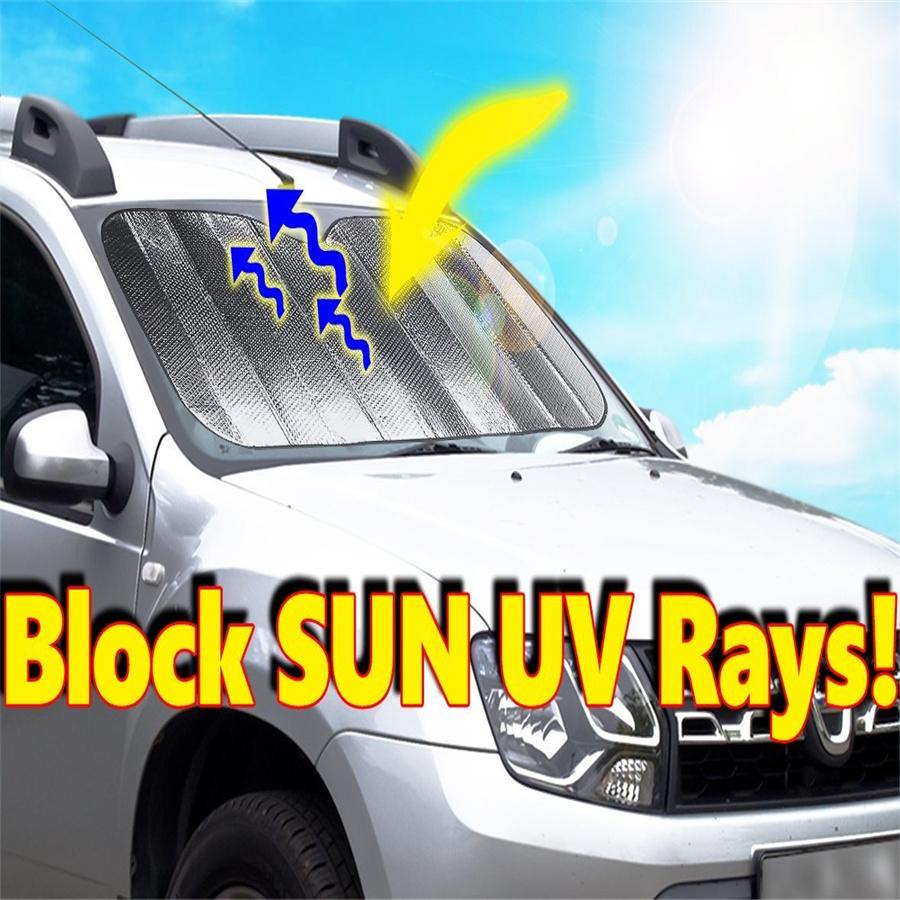 Silver Foldable Sun Shade Windshield Sun Visor Cover Anti-UV Protection 130*60cm