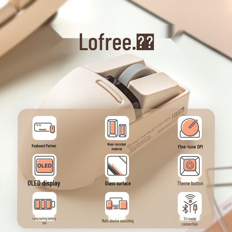 LOFREE OE909 Wireless Bluetooth Tri-Mode OLED Mouse