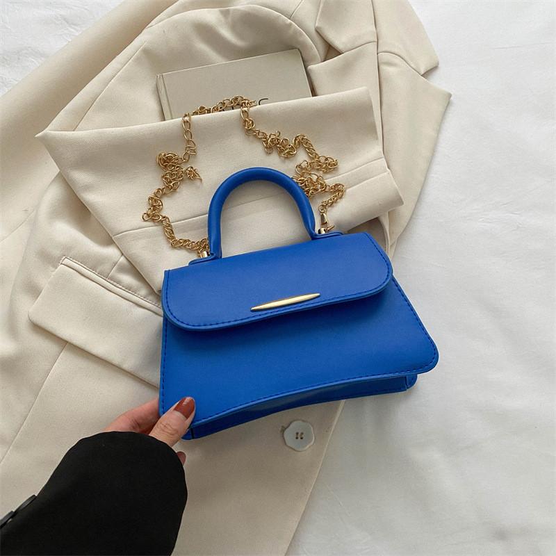 Chic Korean Style Chain Small Square Bag For Fall Trendy Casual Crossbody Handbag