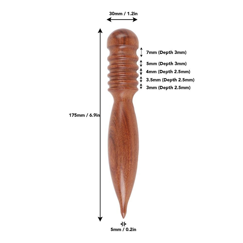 5 Grooves Leather Edging Device Beech Wood Leather Burnishing Tool  Leather Working