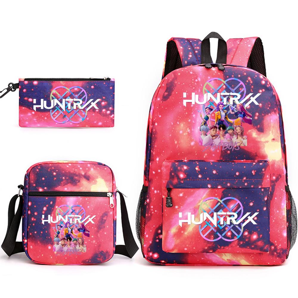 3Pcs/set Anime Cartoon Printed Backpack with Shoulder Bag Pencil Case for Teenager Student Boy Girl School Bag Large Capacity Bookbag Kid Gift Rucksak