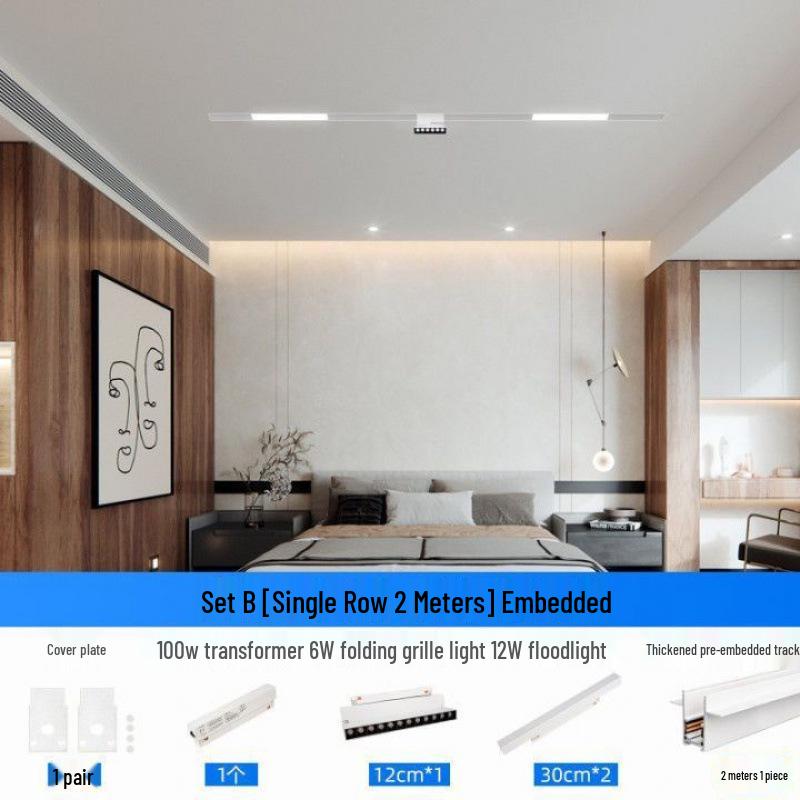 Pure White Recessed & Surface Mounted Magnetic Track Light - LED, No False Ceiling Needed