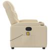 Vidaxl Reclining Massage Armchair, Cream, Fabric Upholstered