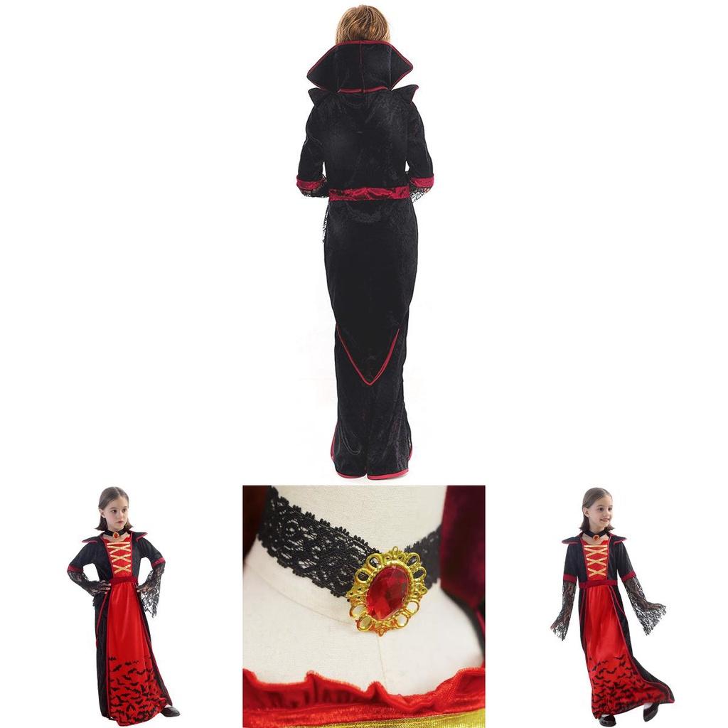 Halloween Girls Vampire Costume Dress Terrifying Horror Cosplay Outfit