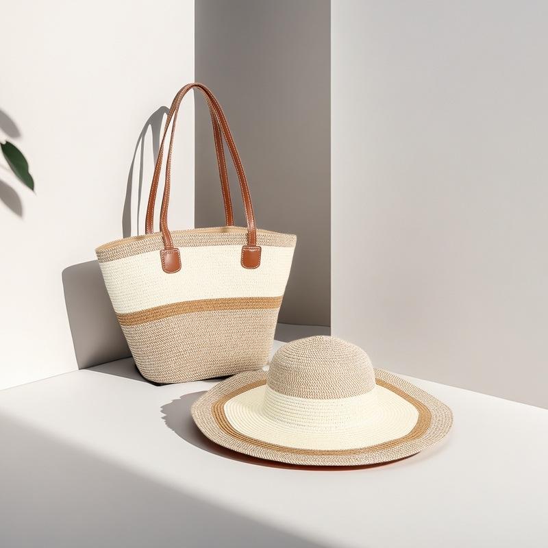 Trendy French One-Shoulder Straw Tote: Large-Capacity Woven Beach & Vacation Handbag for Women