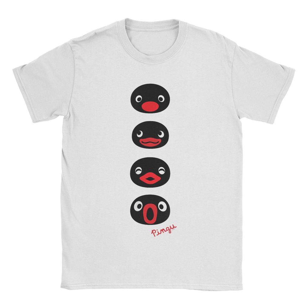 Amazing Pingu Faces of Pingu T-Shirt for Men O Neck Pure Cotton T Shirt Short Sleeve Tees Summer Tops