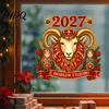 Electrostatic Glass Decals for Holidays 2027 New Year Crown Sheep Static Sticker Reusable PVC Window Festive Surface Adhesives Sticker with