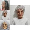 Gruselige alte Frau Latexmaske für Halloween und Mottopartys