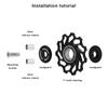 Bike Ceramic Pulley Rear Derailleur 11T Bicycle Bearing Gear Shifter Guide Wheel Aluminum Alloy Rear Derailleur Cycling Parts